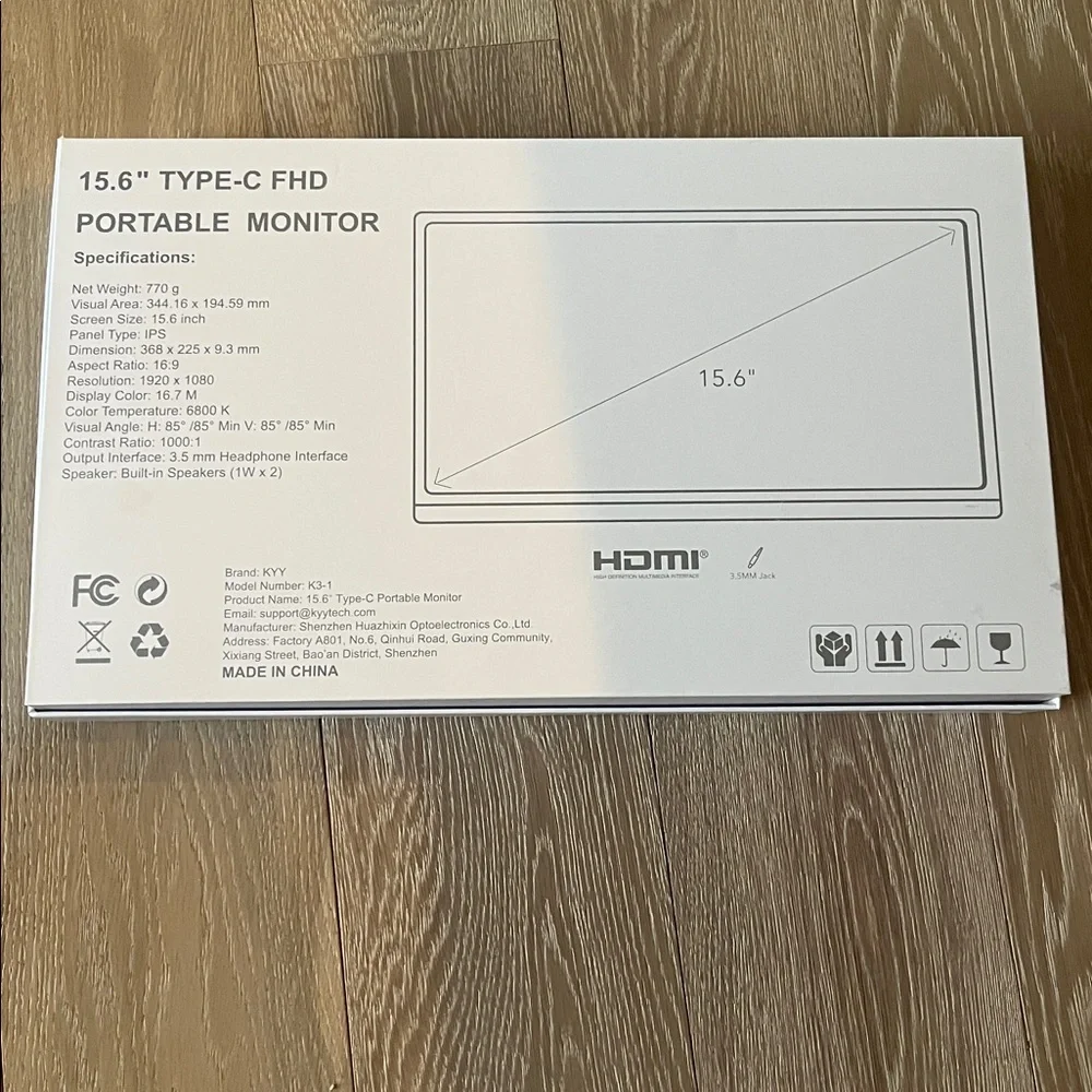15.6" Portable HDMI Monitor in Black - Picture 2 of 2
